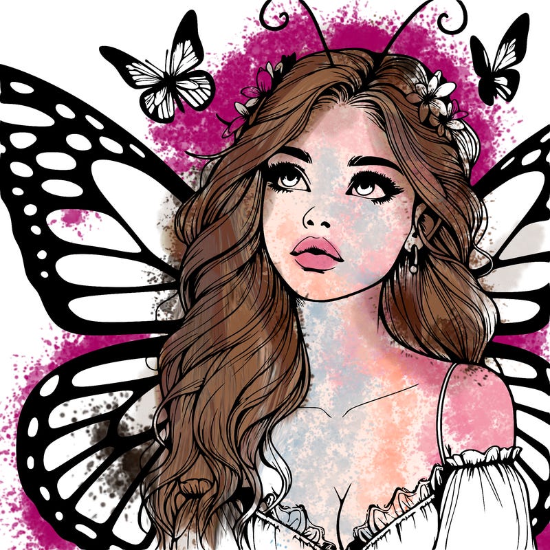 butterfly fairy realistic girl
