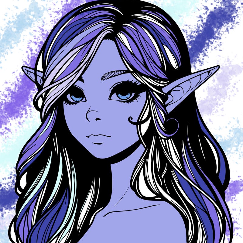 elf girl realistic dark fantasy