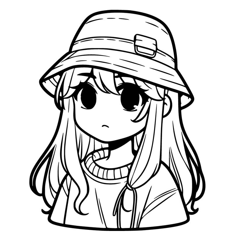 girl with bucket hat