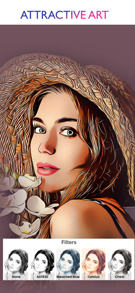 Sketch Photo Maker - Artistic sketch filter applied to a woman portrait in the Sketch Photo Maker app
