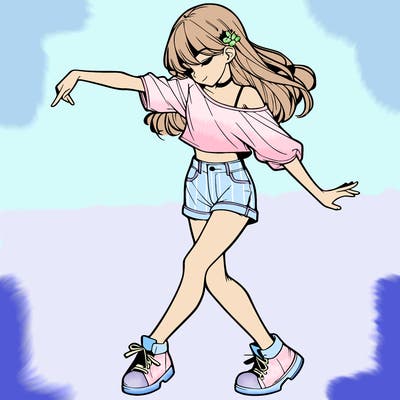realistic girl danceing