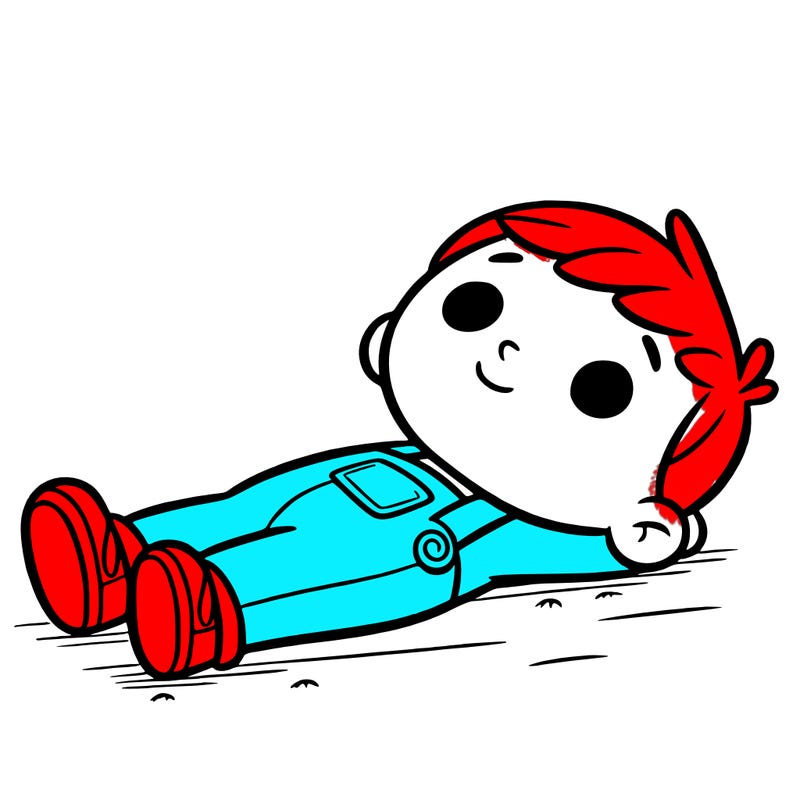 he was lying on the ground