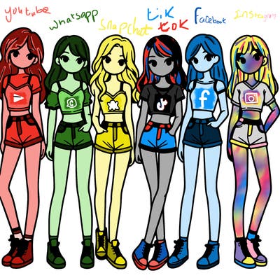 a group of girls wearing crop tops and shorts