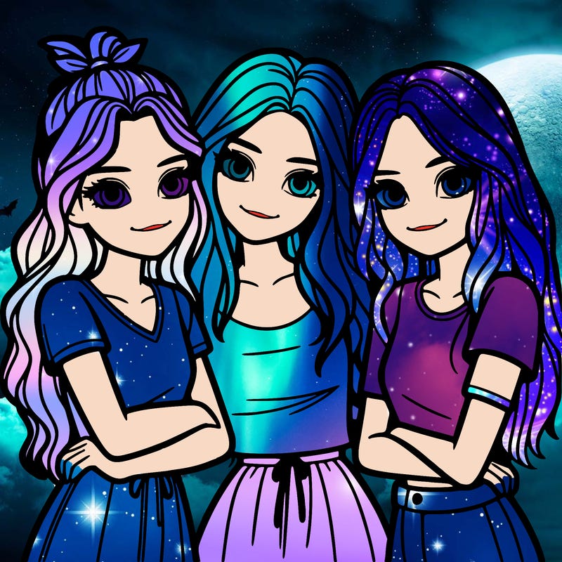 three girls together realistic