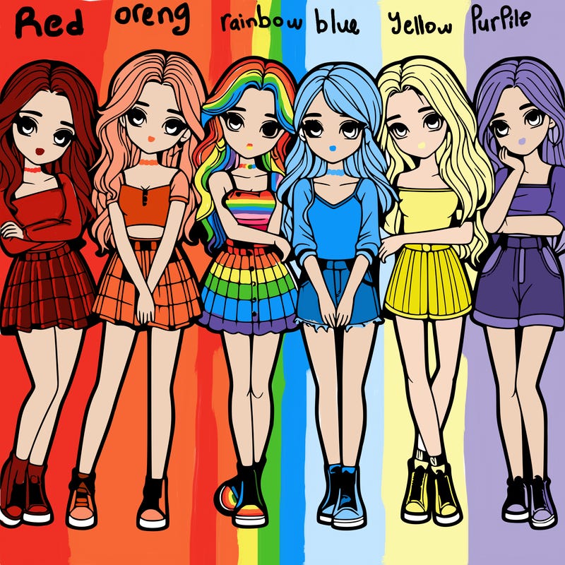 a group of girls realistic