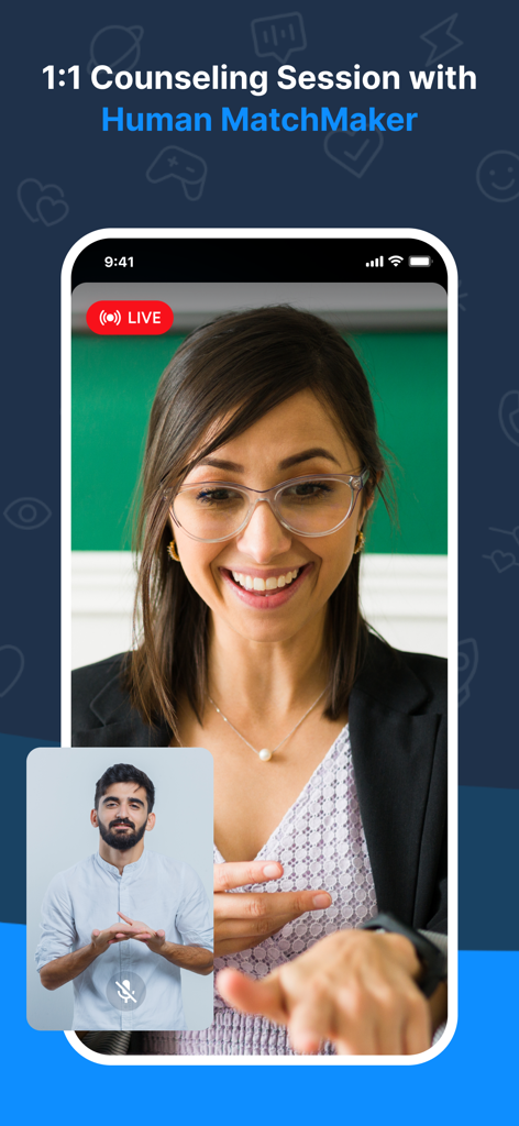 TrulyMadly 앱에서 전문 휴먼 매치메이커와의 실시간 1:1 화상 상담 세션