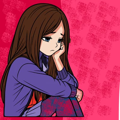 a realistic girl with depression