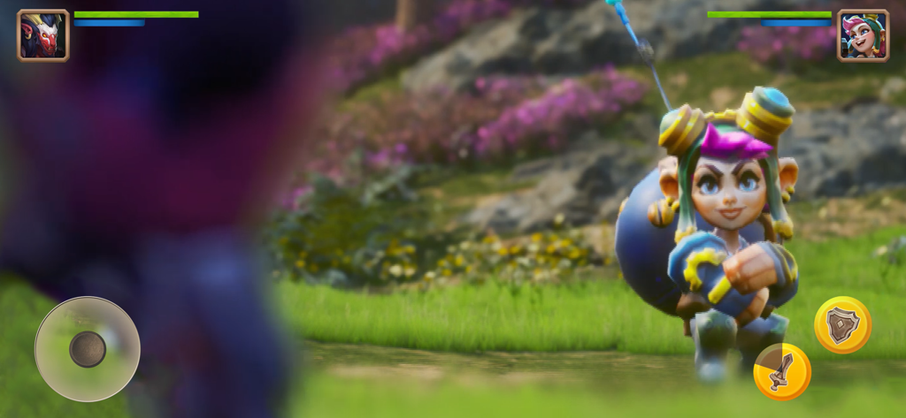 Character from Juggernaut Wars MMORPG in an outdoor battle scene