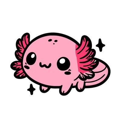 cute easy baby axolotl