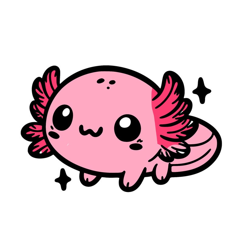 cute easy baby axolotl