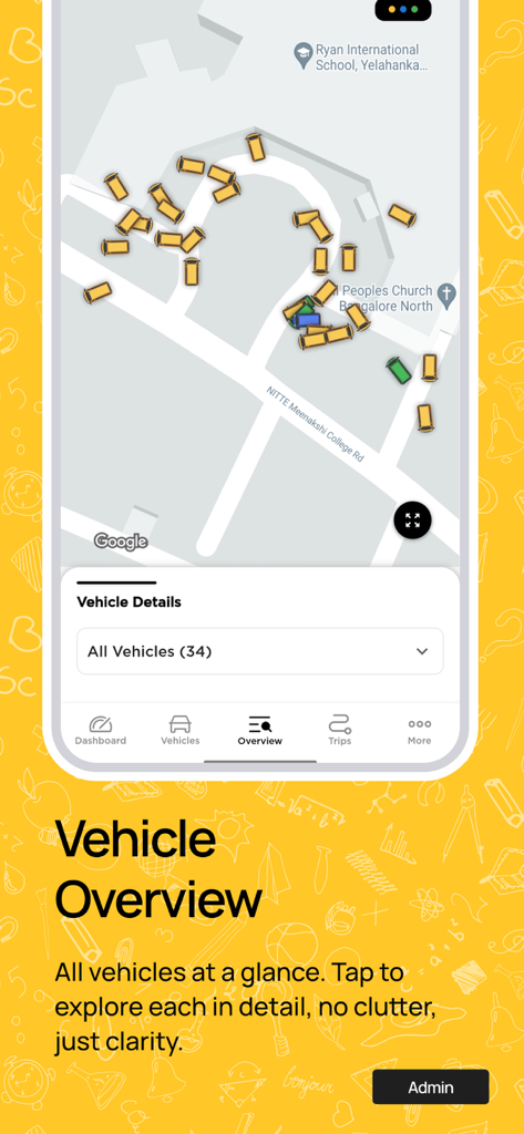 NeoTrack - School Bus Tracking - School bus tracking overview map on NeoTrack mobile app