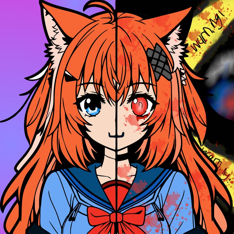 anime girl with wolf ears split