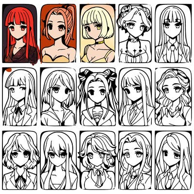 girls that look diffrent anime