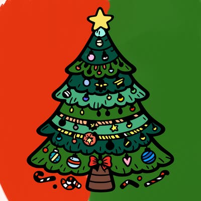 christmas tree with lots of details