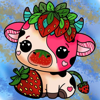 cute strawberry cow