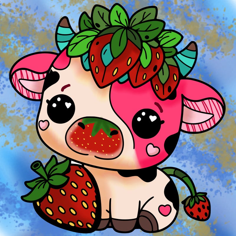 cute strawberry cow