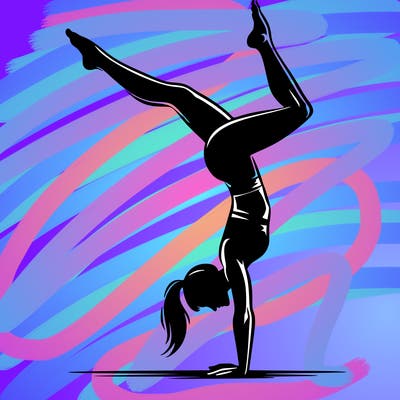 female handstand siluete