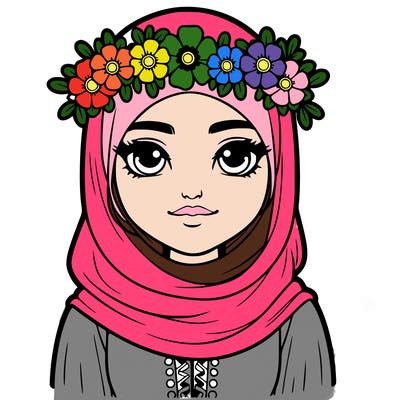 realistic girl with flower crown
