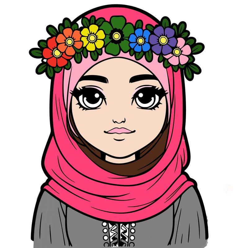 realistic girl with flower crown