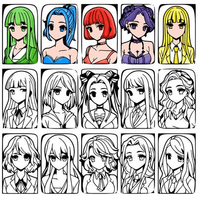 girls that look diffrent anime