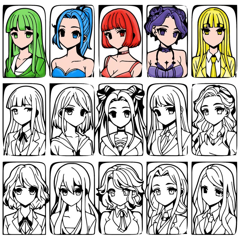 girls that look diffrent anime