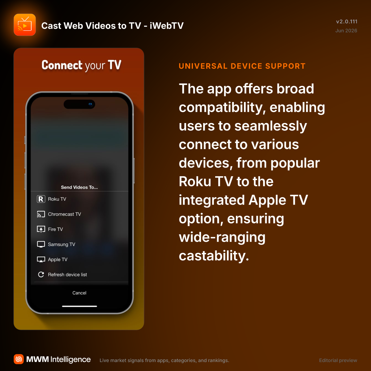 Cast Web Videos to TV - iWebTV - Photo & Video App | MWM