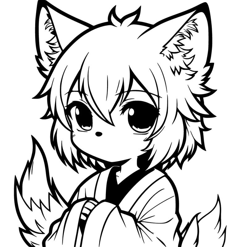 shy anime wolf girl
