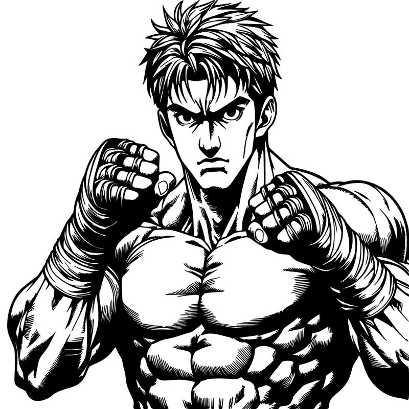 realism manga fighter man