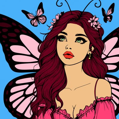 butterfly fairy realistic girl
