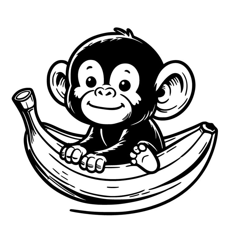chimpanzee in a banana