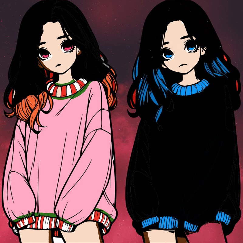 realistic girl with baggy sweater