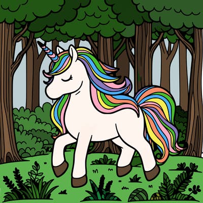 unicorn in the forest