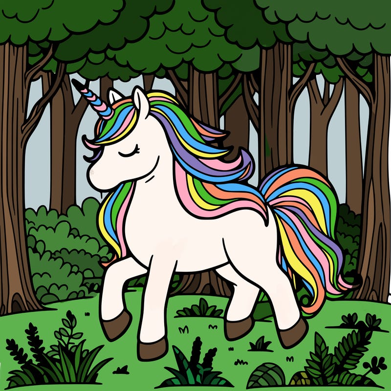 unicorn in the forest
