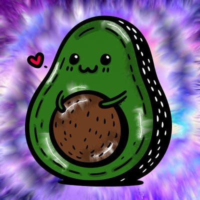 an avocado hugging an avocado