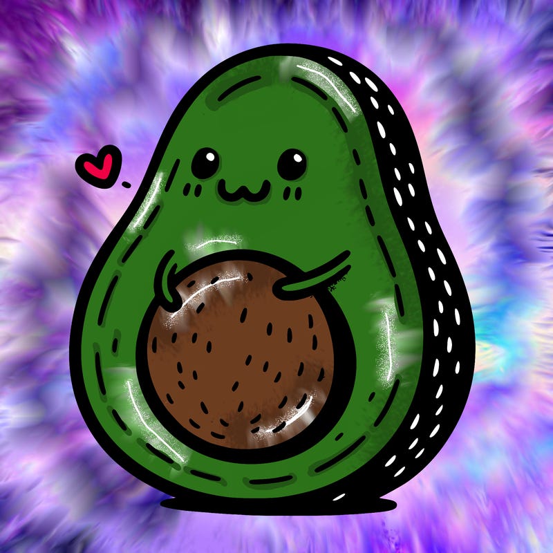an avocado hugging an avocado
