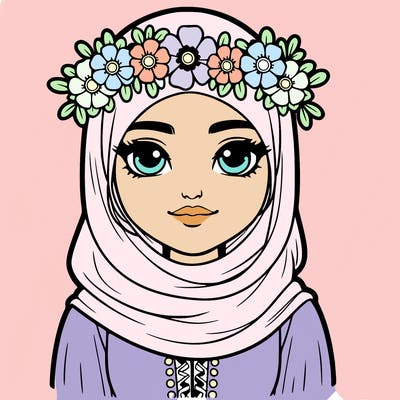 realistic girl with flower crown