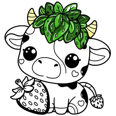 cute strawberry cow