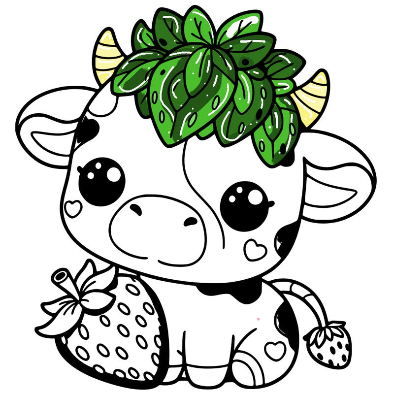 cute strawberry cow