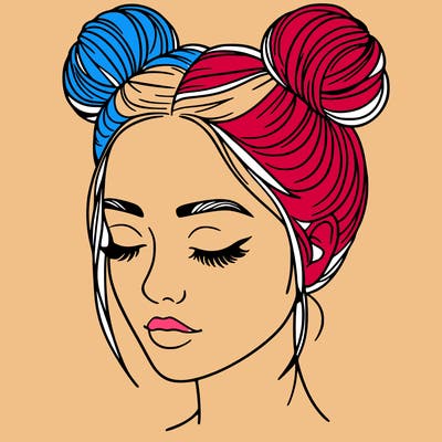 woman with hair buns