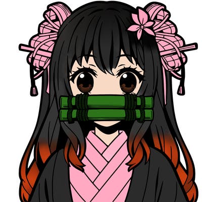 anime girl with bamboo muzzle