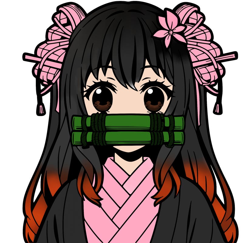 anime girl with bamboo muzzle