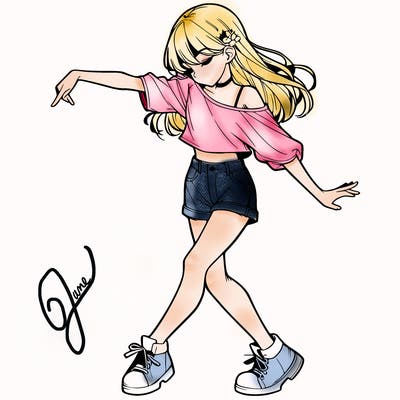 realistic girl danceing