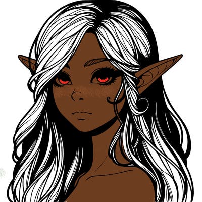 elf girl realistic dark fantasy