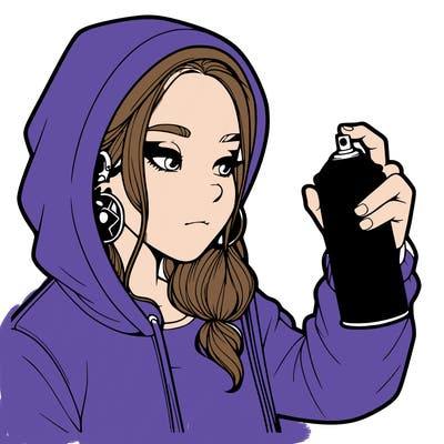 a realistic girl, spray painting