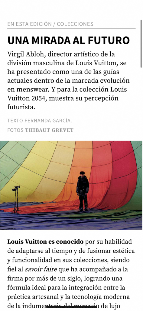 GQ México - Article about Louis Vuitton menswear in the GQ Mexico mobile app