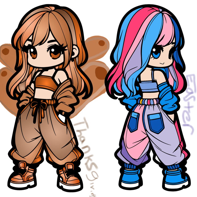 girl in crop top and baggy pants