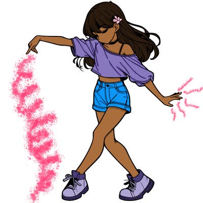 realistic girl danceing