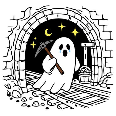 a ghost in a tunnel, mining