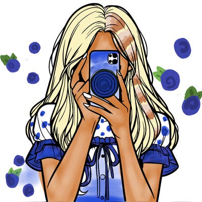 a realistic girl holding her phone taking pictures