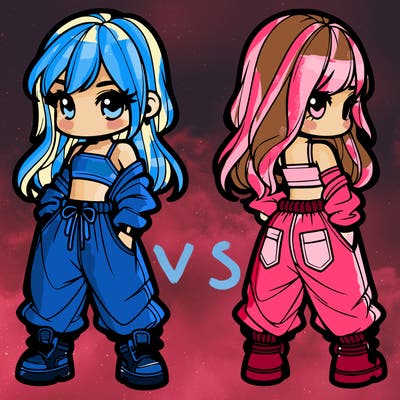 girl in crop top and baggy pants